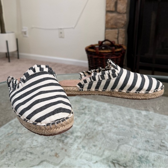 Kate Spade Striped Black and White Laila Espadrille Mules Women’s Size 8 - Picture 7 of 10